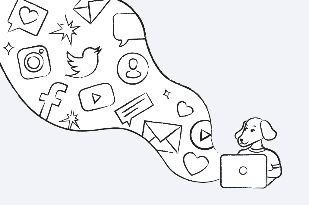Social Media and Email Marketing Illustration